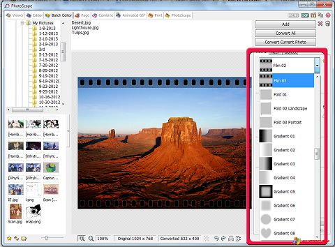 Ekrānuzņēmums PhotoScape Windows XP
