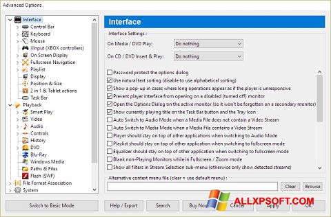 Ekrānuzņēmums Zoom Player Windows XP