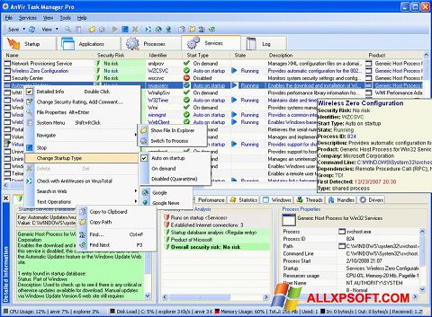 Ekrānuzņēmums AnVir Task Manager Windows XP