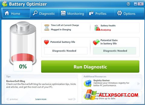 Ekrānuzņēmums Battery Optimizer Windows XP