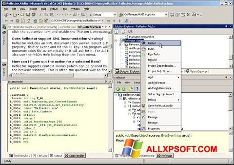 Ekrānuzņēmums Reflector Windows XP