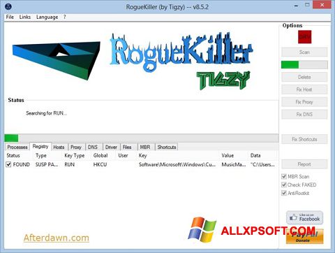 Ekrānuzņēmums RogueKiller Windows XP