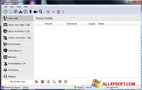 Ekrānuzņēmums Pamela for Skype Windows XP