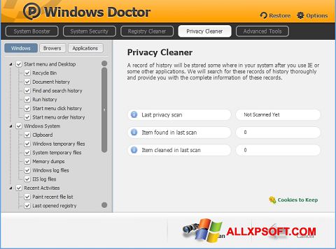 Ekrānuzņēmums Windows Doctor Windows XP