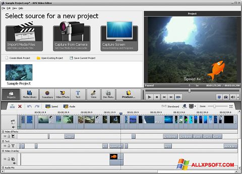 Ekrānuzņēmums AVS Video Editor Windows XP