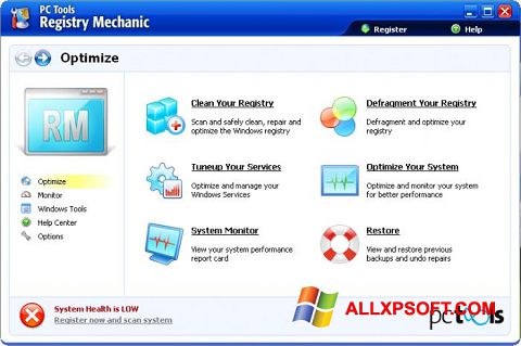 Ekrānuzņēmums Registry Mechanic Windows XP