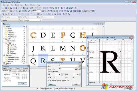 Ekrānuzņēmums Font Creator Windows XP