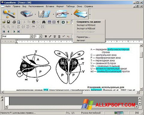 Ekrānuzņēmums CuneiForm Windows XP