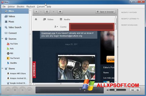 Ekrānuzņēmums Miro Windows XP