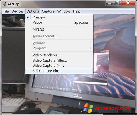Ekrānuzņēmums AMCap Windows XP