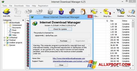 Ekrānuzņēmums Internet Download Manager Windows XP