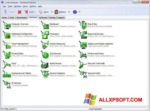Ekrānuzņēmums SiSoftware Sandra Windows XP