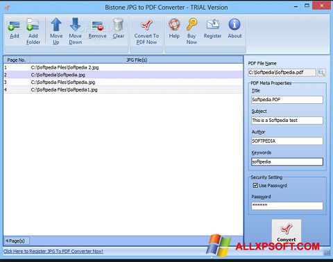 Ekrānuzņēmums Image To PDF Converter Windows XP