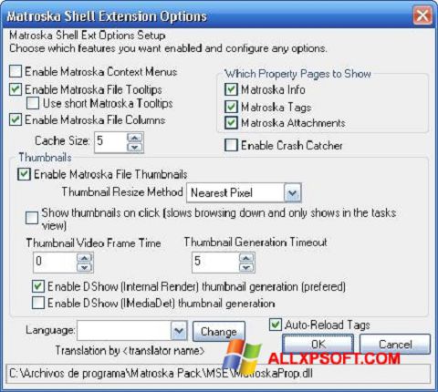 Ekrānuzņēmums Matroska Pack Full Windows XP