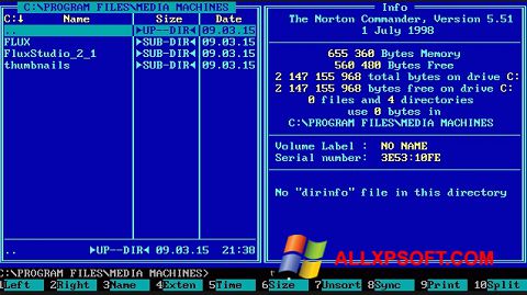 Ekrānuzņēmums Norton Commander Windows XP