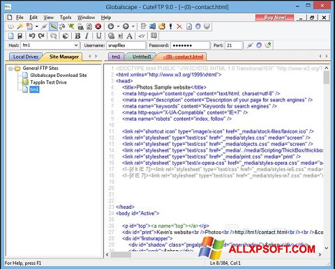 Ekrānuzņēmums CuteFTP Windows XP