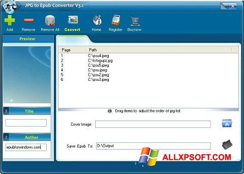 Ekrānuzņēmums Epub Reader Windows XP