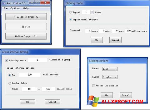 Ekrānuzņēmums GS Auto Clicker Windows XP