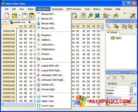 Ekrānuzņēmums Hex Editor Neo Windows XP