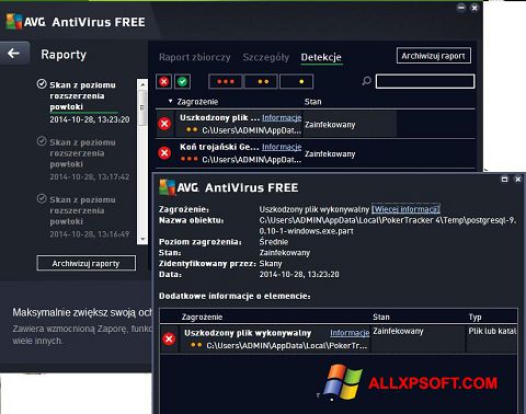 Ekrānuzņēmums AVG AntiVirus Free Windows XP