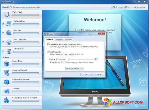 Ekrānuzņēmums CleanMyPC Windows XP