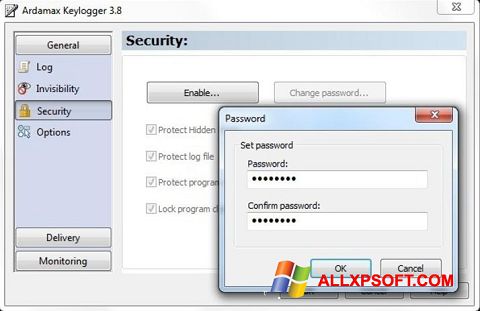 Ekrānuzņēmums Ardamax Keylogger Windows XP