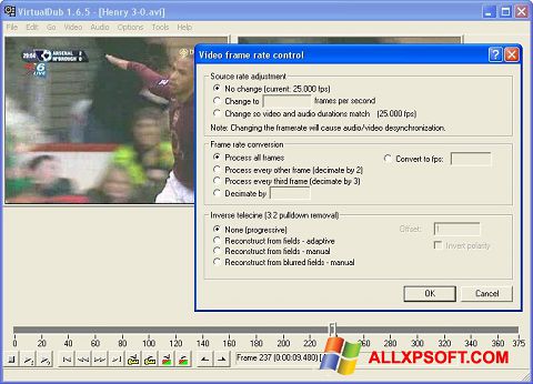 Ekrānuzņēmums VirtualDubMod Windows XP