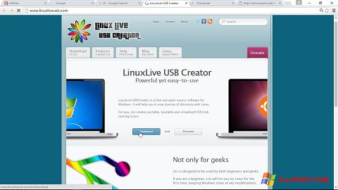 Ekrānuzņēmums LinuxLive USB Creator Windows XP
