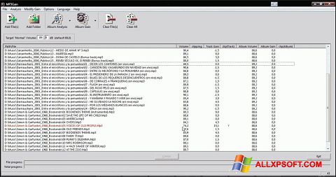 Ekrānuzņēmums MP3Gain Windows XP