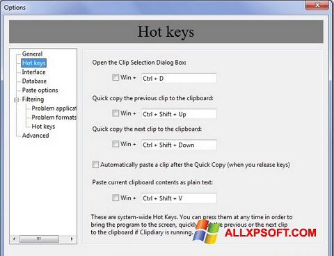 Ekrānuzņēmums Clipdiary Windows XP