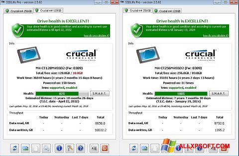 Ekrānuzņēmums SSDLife Windows XP