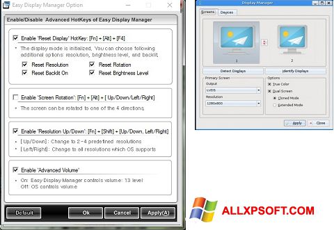 Ekrānuzņēmums Easy Display Manager Windows XP