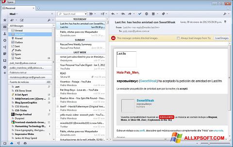 Ekrānuzņēmums Opera Mail Windows XP