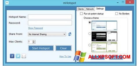 Ekrānuzņēmums mHotspot Windows XP