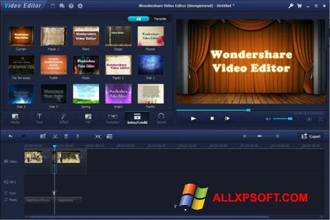Ekrānuzņēmums Wondershare Video Editor Windows XP