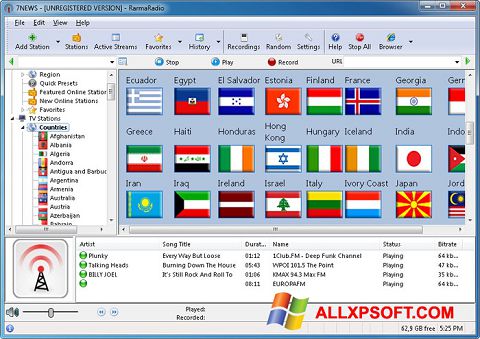 Ekrānuzņēmums RarmaRadio Windows XP