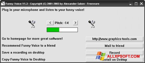 Ekrānuzņēmums Funny Voice Windows XP