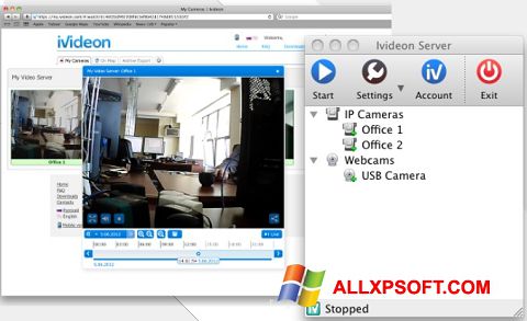 Ekrānuzņēmums Ivideon Server Windows XP