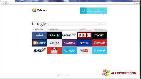 Ekrānuzņēmums Orbitum Windows XP