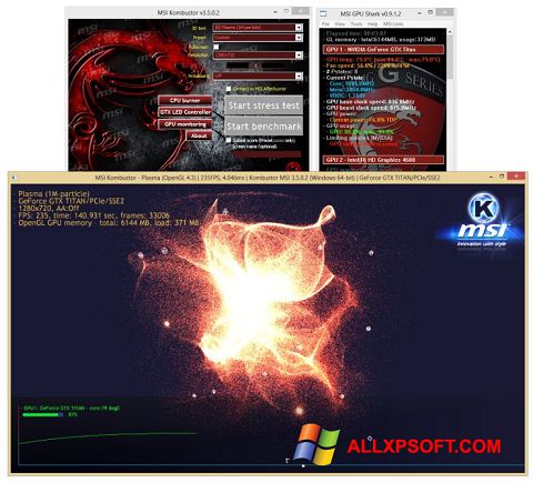 Ekrānuzņēmums MSI Kombustor Windows XP