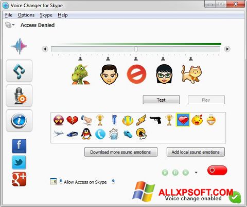 Ekrānuzņēmums Skype Voice Changer Windows XP