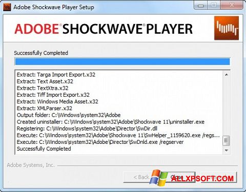 Ekrānuzņēmums Shockwave Player Windows XP