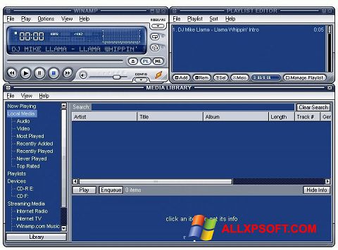 Ekrānuzņēmums Winamp Lite Windows XP
