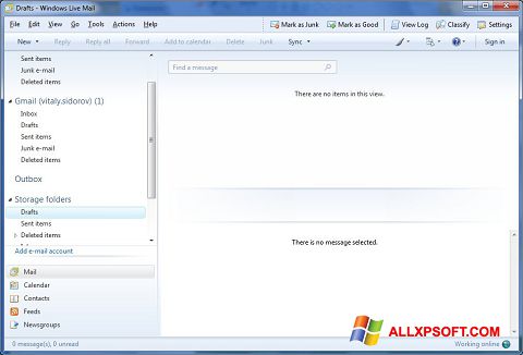 Ekrānuzņēmums Windows Live Mail Windows XP