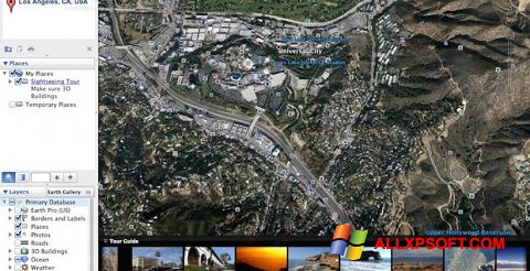 Ekrānuzņēmums Google Earth Pro Windows XP