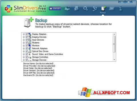 Ekrānuzņēmums SlimDrivers Windows XP
