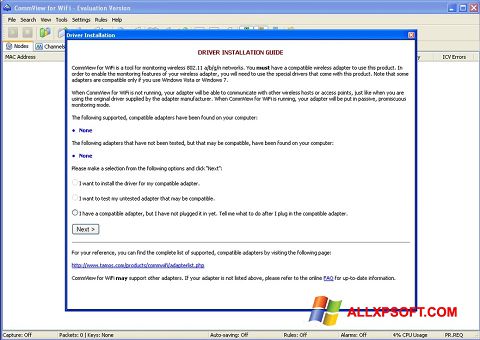 Ekrānuzņēmums CommView for WiFi Windows XP