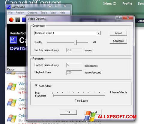 Ekrānuzņēmums CamStudio Windows XP