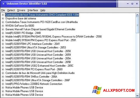 Ekrānuzņēmums Unknown Device Identifier Windows XP