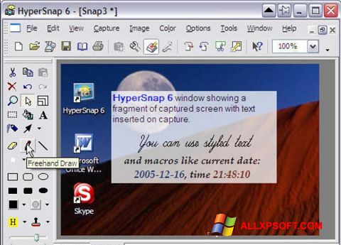Ekrānuzņēmums HyperSnap Windows XP